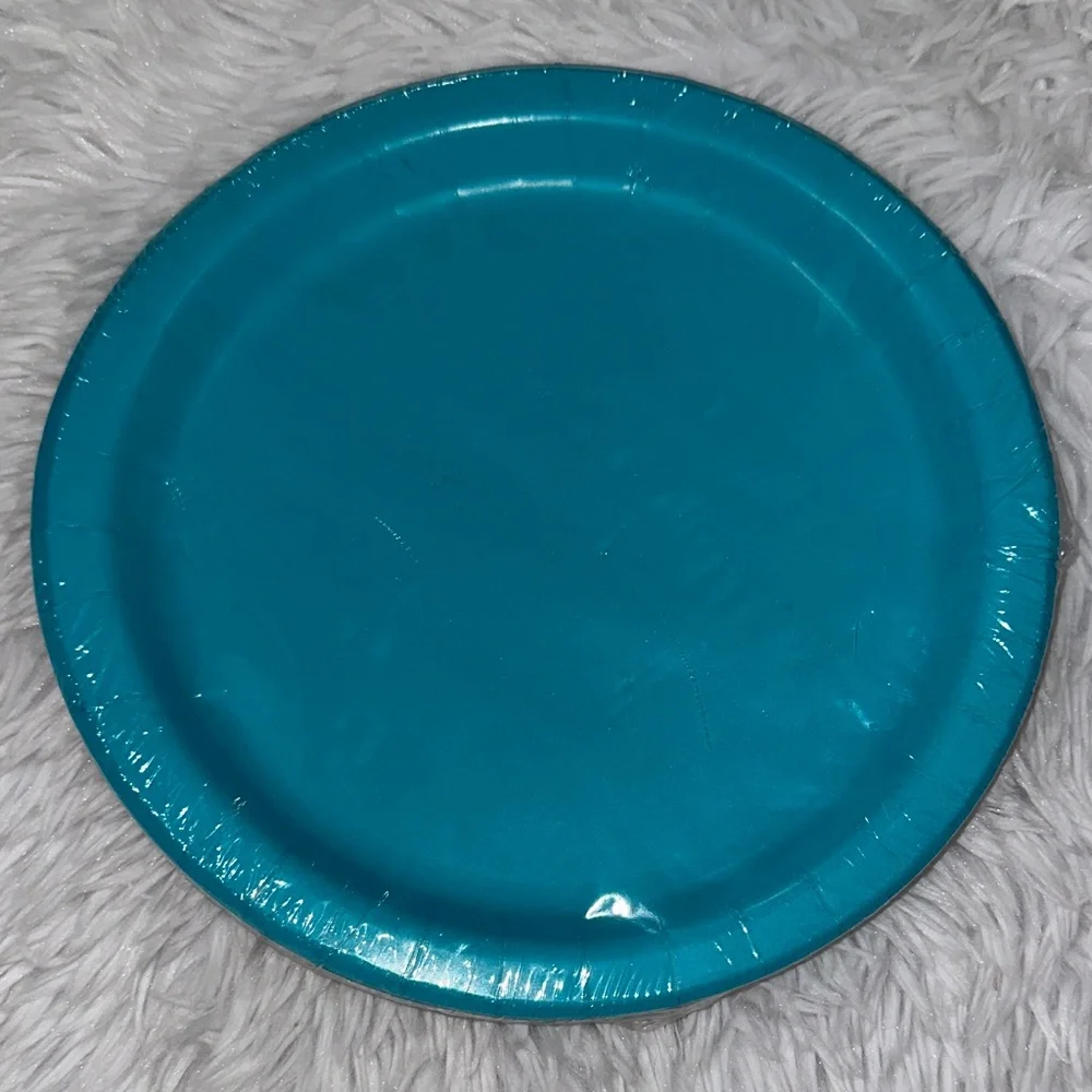 Teal Party Plates Caribbean‎ Teal 16 Count